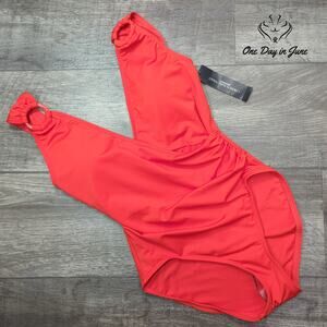 Carmen Marc Valvo Cross Front V Neck One Piece Size 6